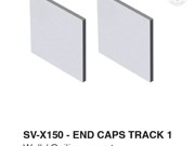 Saheco End Cover Set for SV-X150 Top Track - Ceiling and Wall Mount - Plastic Painted Silver